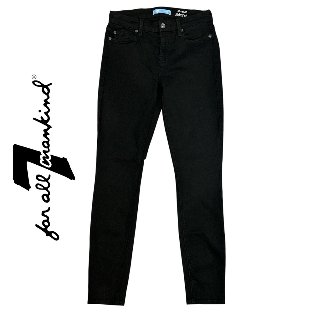 7 For All Mankind b(air) Black Denim The Ankle Skinny - Size 26